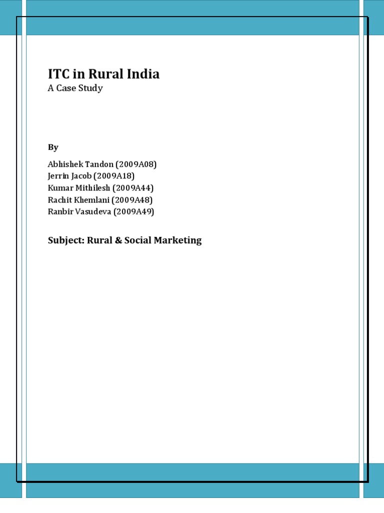 ITC in Rural India-Case Study | PDF | Consumer Behaviour | Behavior
