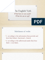 The English Verb: What Have We Seen So Far? What Else Can We Say?