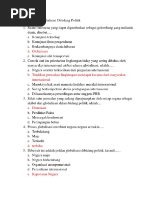Contoh Soal Politik