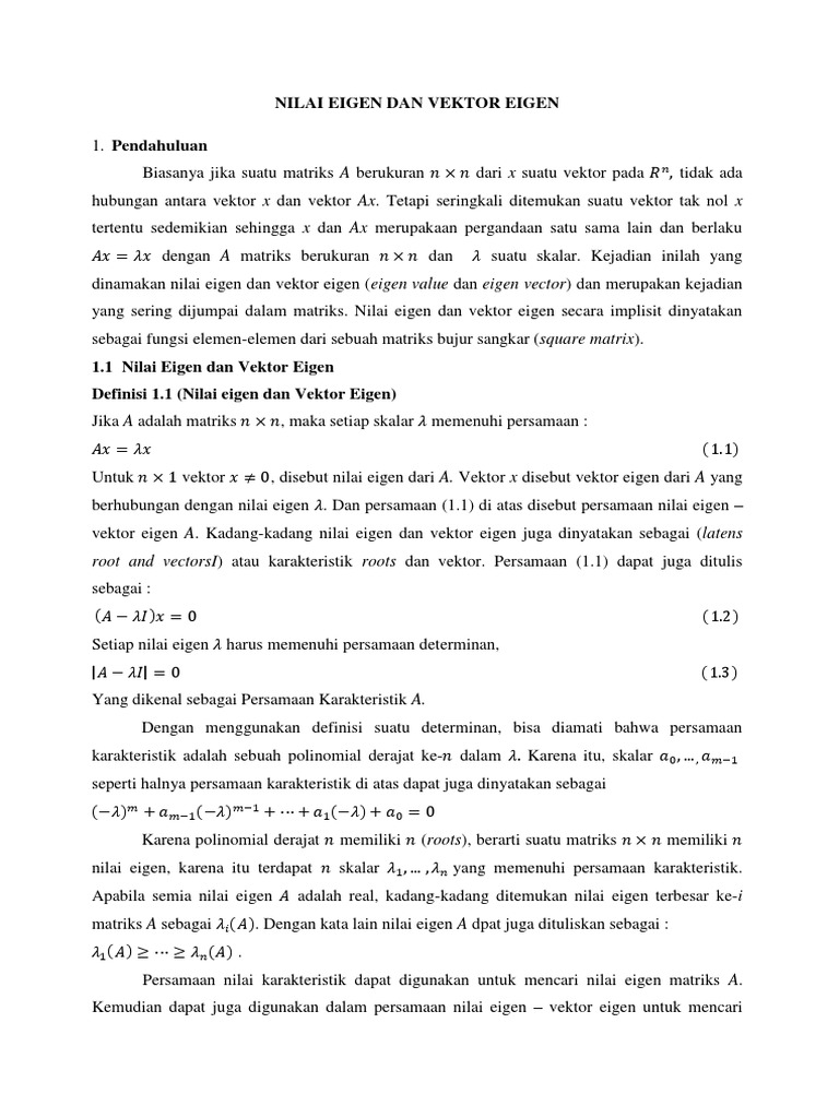 Nilai dan Vektor Eigen Matriks | PDF