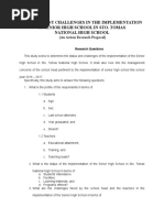 Management Challenges in The Implementation of Senior High School in Sto. Tomas National High School