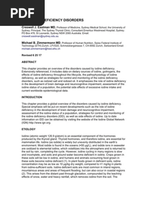 The Iodine Deficiency Disorders Pdf Thyroid Hypothyroidism