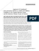 Diagnosis and Management of Complicated Intra-Abdominal Infection in Adults and Children- Guidelines by the Surgical Infection Society and the Infectious Diseases Society of America
