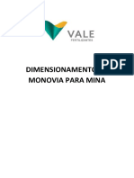 Dimensionamento de monovia para mina em até