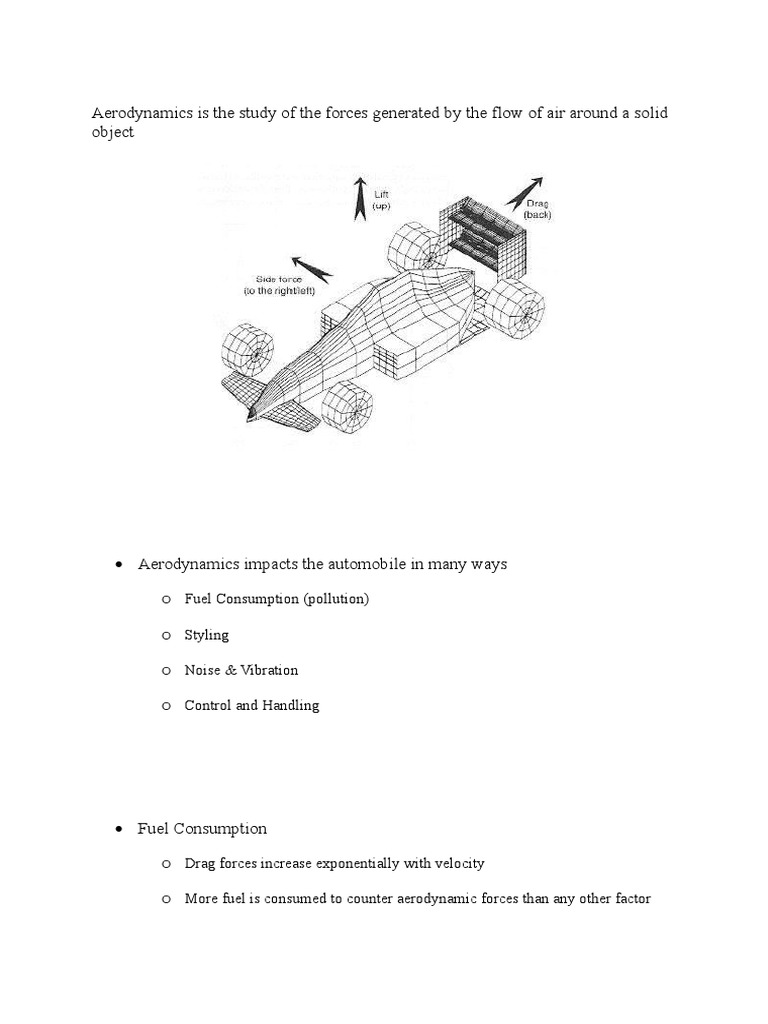 Aerodynamics Is The Study of The Forces Generated by The Flow of Air ...