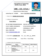Resume: (Ug - B.Tech.) : S. V. National Institute of Technology (SVNIT), Surat, INDIA