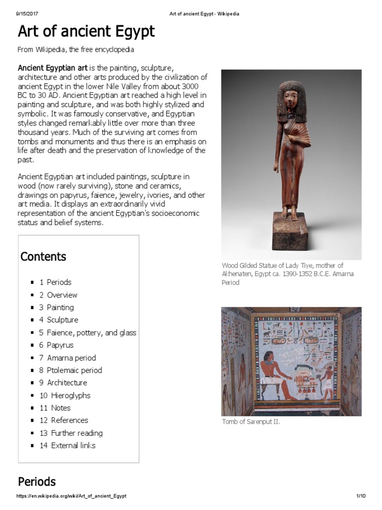 Art of Ancient Egypt - Wikipedia | PDF | Ancient Egypt | Sculpture