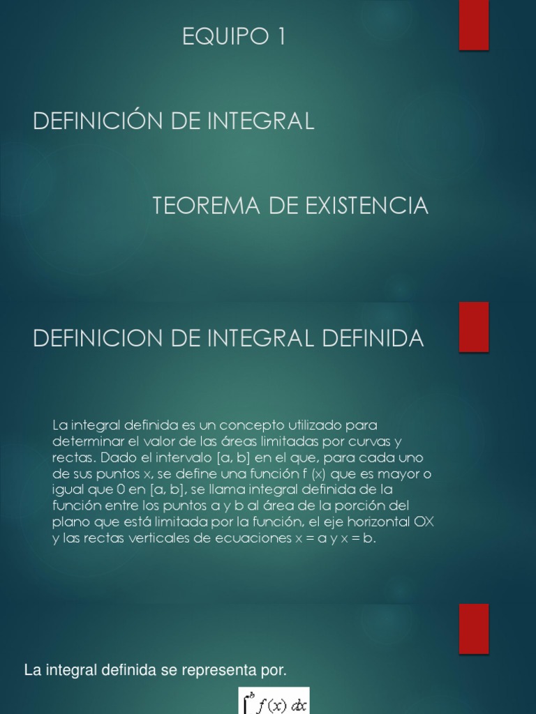 Teorema de Existencia PDF Integral Cálculo