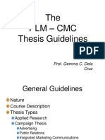 The PLM - CMC Thesis Guidelines: Prof. Gemma C. Dela Cruz