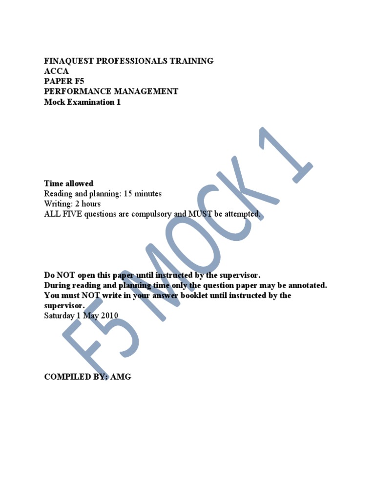 F5mock1 PDF Expense Labour Economics