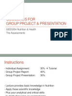 Guidelines For Group Project & Presentation: GEE5304 Nutrition & Health The Assessments