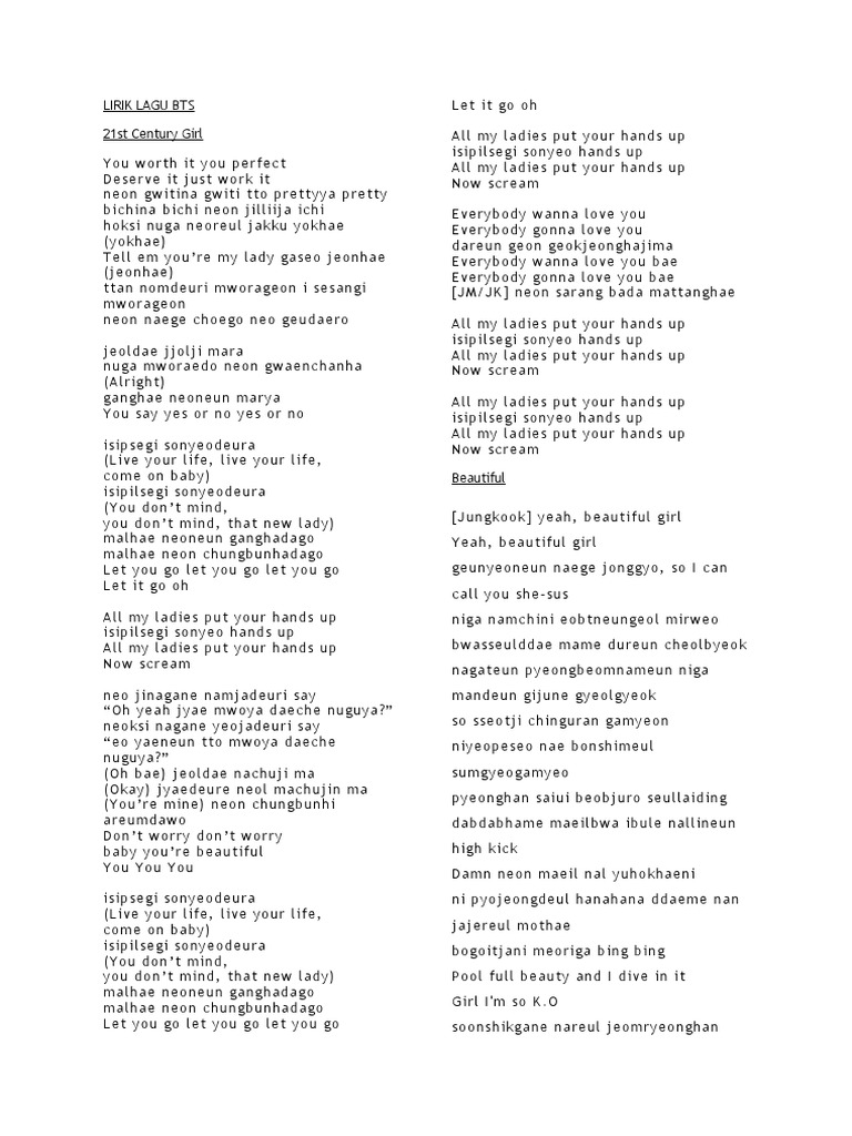 Lirik Lagu Bts Entertainment General