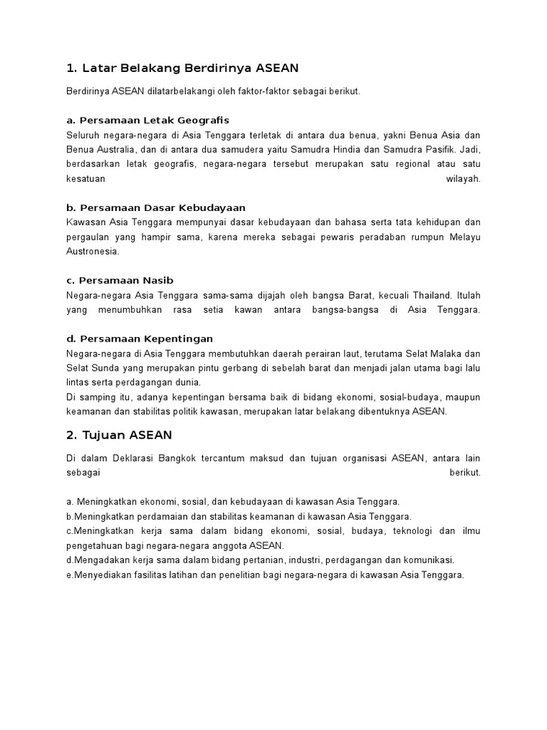 Latar Belakang ASEAN PDF