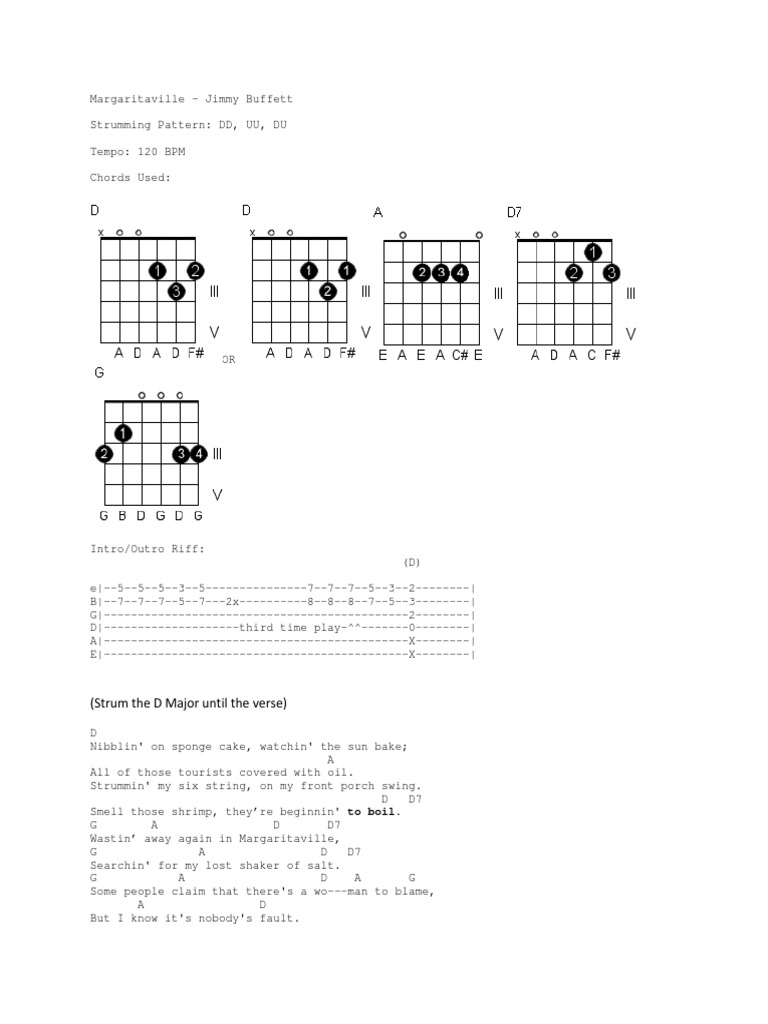 Margaritaville 2012 PDF Musical Compositions Song Forms