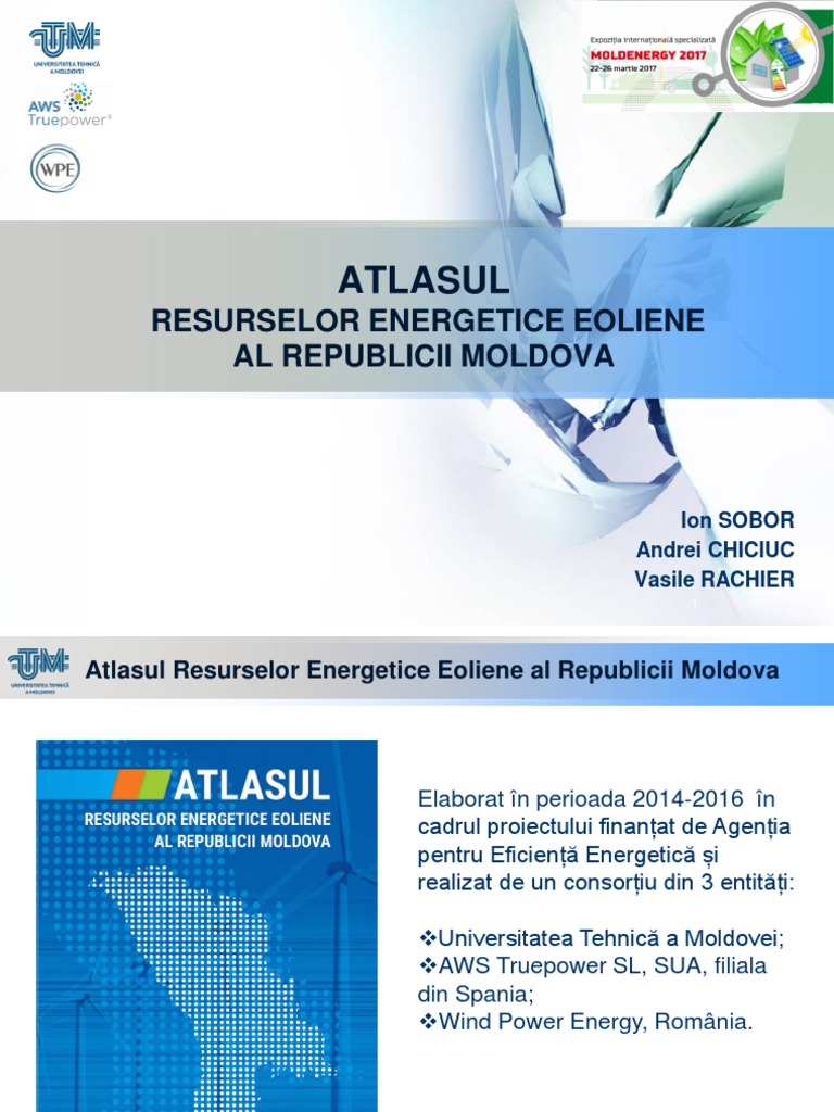 Atlasul Resurselor Energetice Eoliene Al Republicii Moldova PDF | PDF