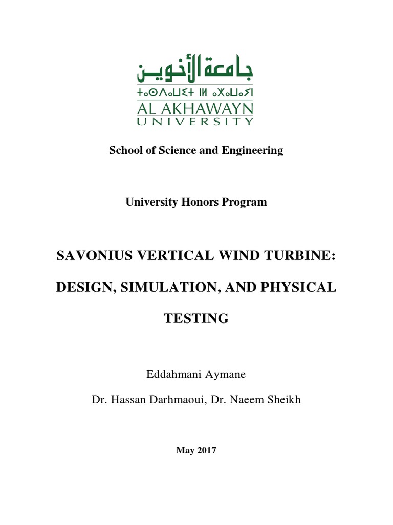 Savonius Vertical Wind Turbine - Design Simulation and Physical Testing ...