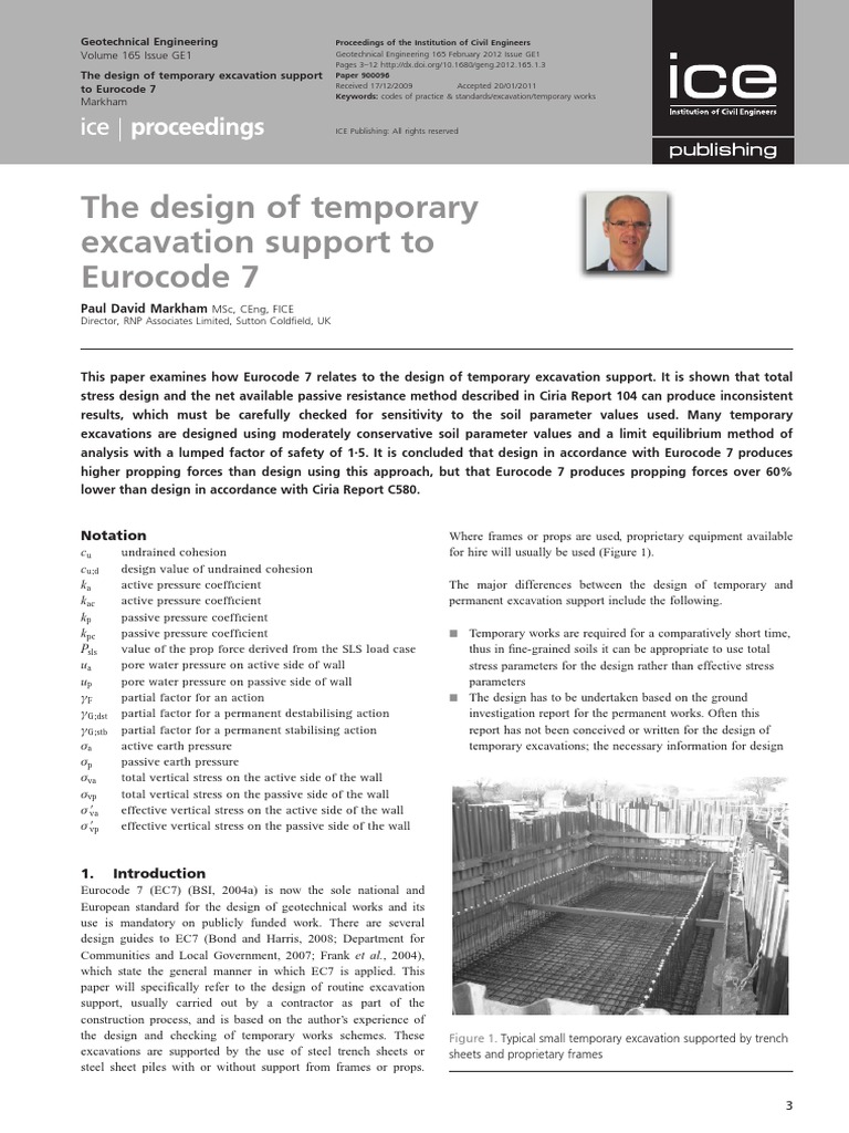 Eurocode 7: Temporary Excavation Support | PDF | Geotechnical ...
