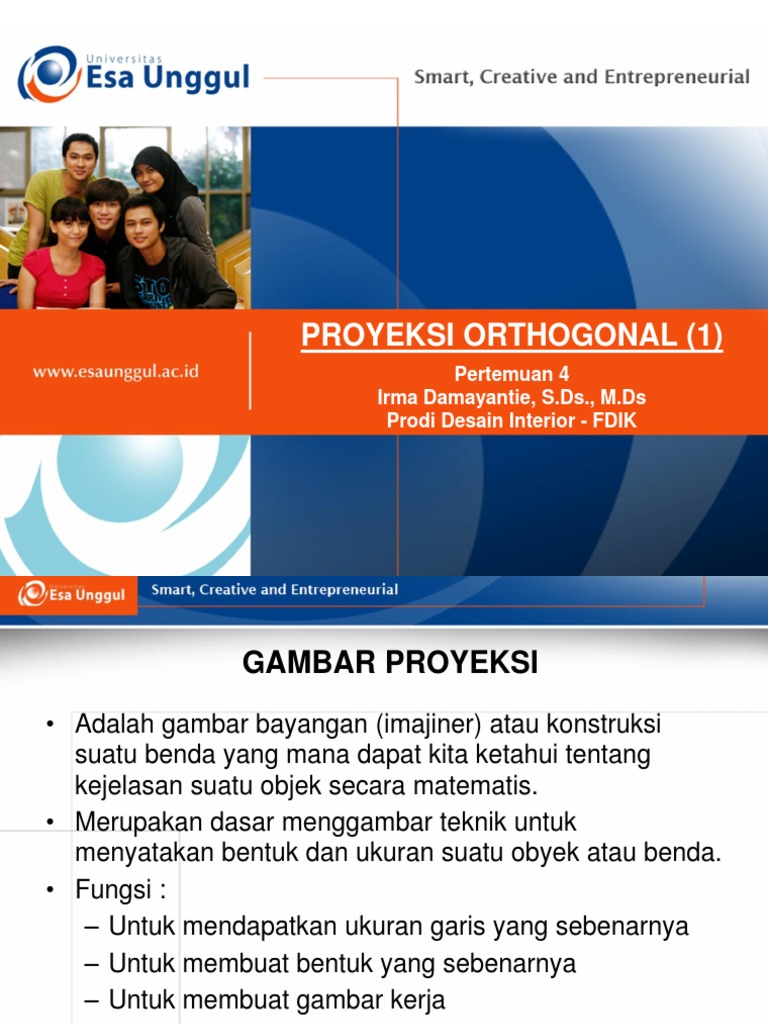 Proyeksi Orthogonal dalam Gambar Teknik | PDF | Metode & Bahan Ajar