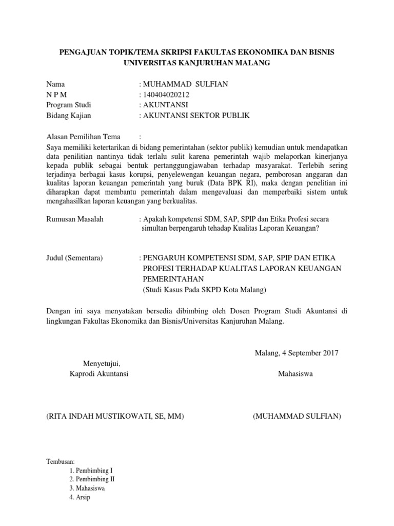 Judul Skripsi Akuntansi Sektor Publik