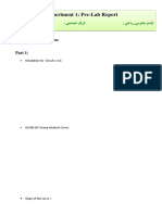 Experiment 1: Pre-Lab Report: 1) Orcad Simulation