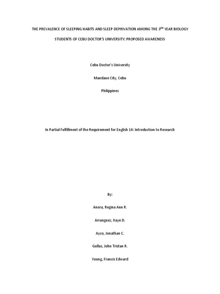 Sleep deprivation dissertation picture