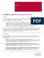 In Focus: Delegated Legislation in The House of Lords