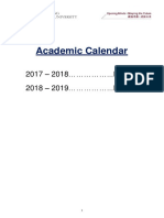 Academic Calendar: 2017 - 2018 ... Page 2 2018 - 2019 ... Page 3