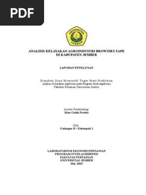 Analisis Kelayakan Agroindustri Brownies Tape Doc