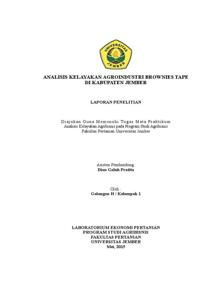 Analisis Kelayakan Agroindustri Brownies Tape Doc
