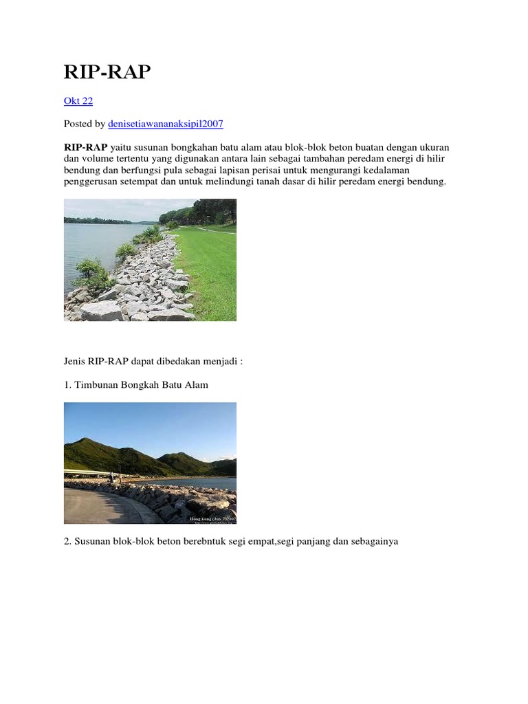 Timbunan Rip Rap | PDF | Seni | Sains & Matematika
