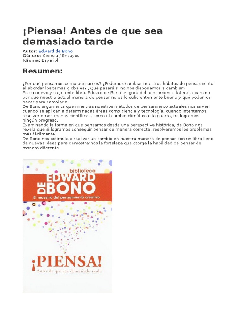 Cambia tu pensamiento para avanzar | PDF