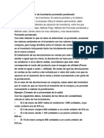 Ejemplo Método de Valuación de Inventarios Promedio Ponderado