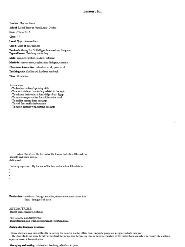 Lesson Plan 8th Grade | PDF | Lesson Plan | Human Communication