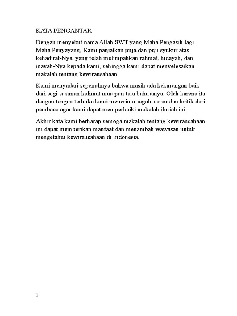 Makalah Kewirausahaan