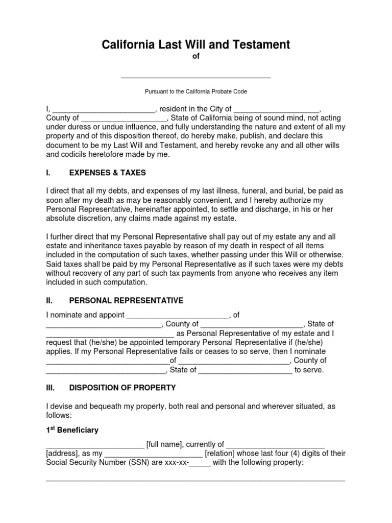california-last-will-and-testament-template-pdf-will-and-testament-trust-law