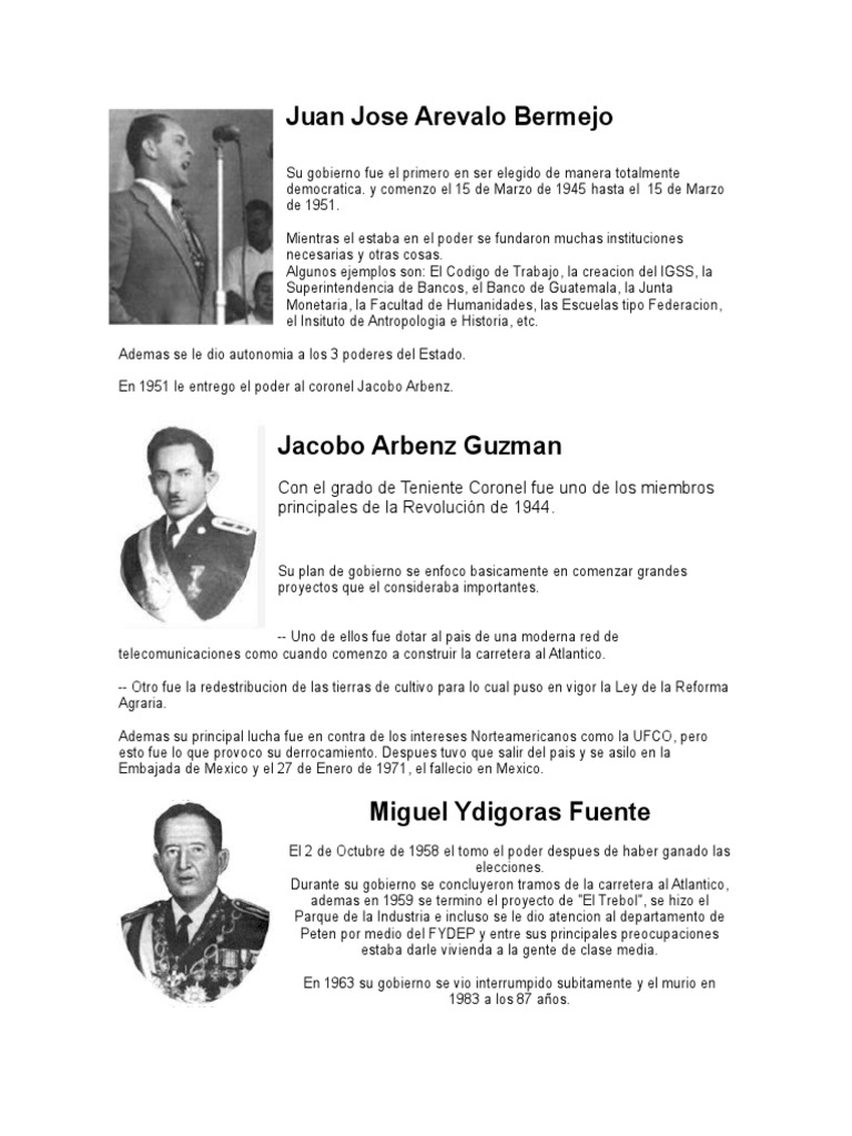Logros de Juan José Arévalo en Guatemala | PDF | Guatemala | Formas de ...