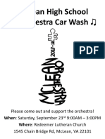 Orchestra Car Wash Flyer
