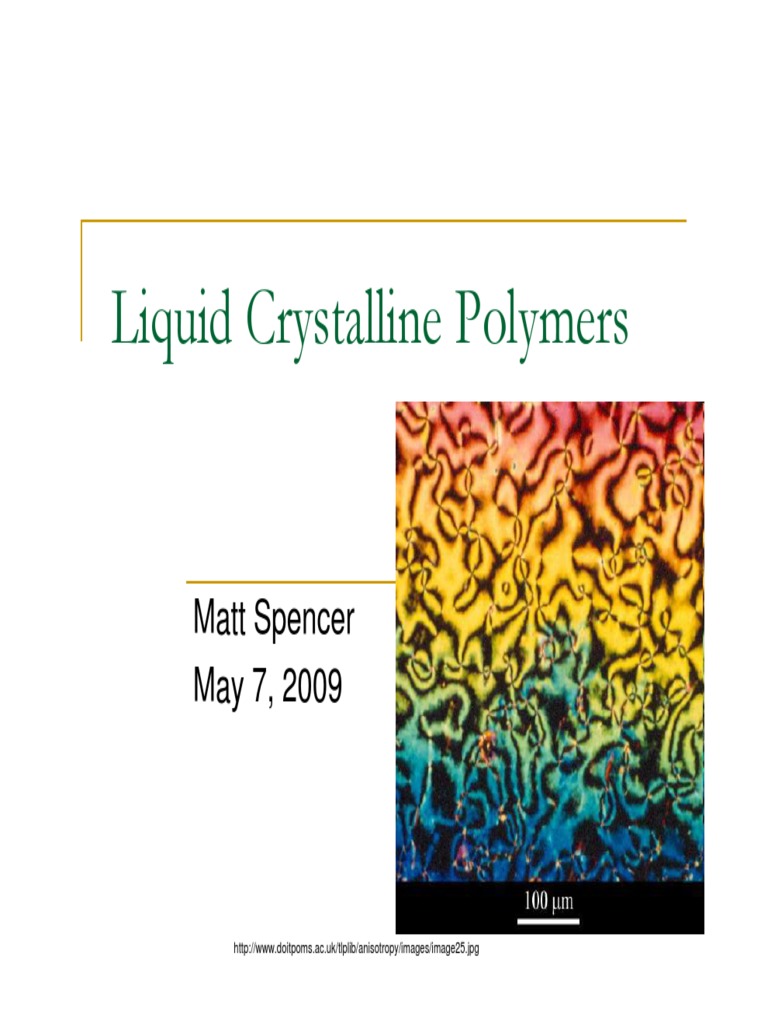 Liquid Crystalline Polymers PDF PDF Liquid Crystal Differential