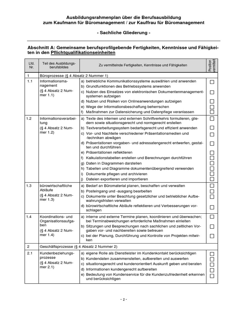 Kaufmann Fuer Bueromanagement Sachlich Zeitliche Gliederung