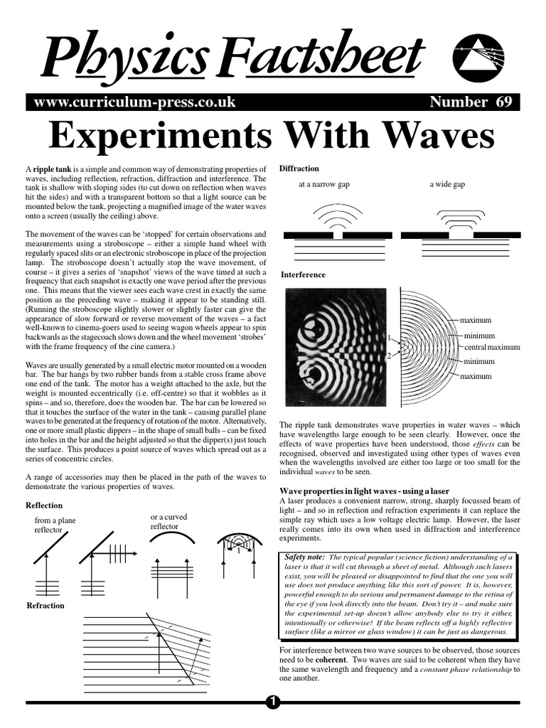 Waves Experiments PDF Waves Wavelength