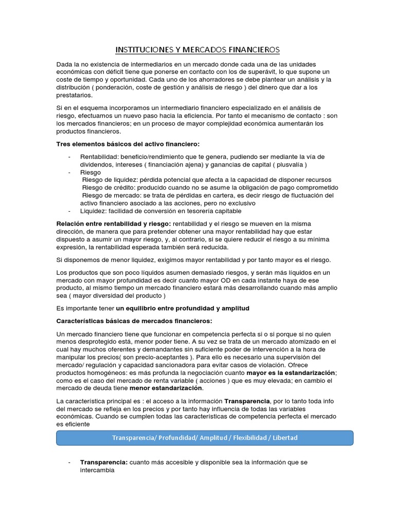 El papel de las instituciones y mercados financieros en la asignación ...