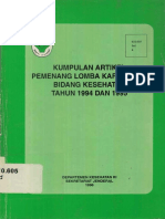 Kumpulan Artikel Pemenang Lomba Karya Tulis Bidang Kesehatan Tahun 1994 Dan 1995 - 1996