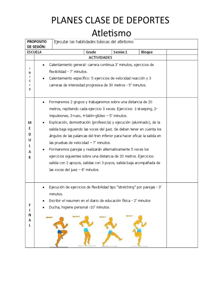 Sesión de Aprendizaje de Atletismo | PDF | Deporte del atletismo | Deportes
