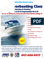 U.S. Powerboating Class: Saturday & Sunday August 26 & 27 or September 16 & 17