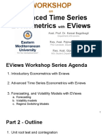 Workshop 4 - Part 2 - Advanced Time Series Econometrics With EViews