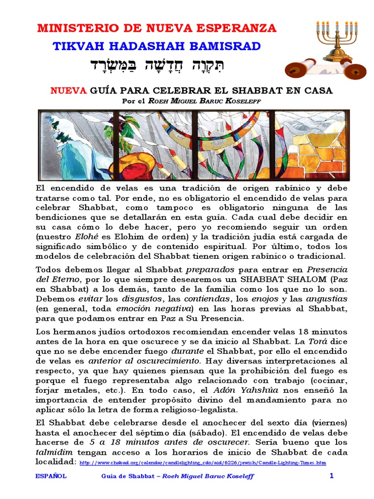 Guía para Celebrar el Shabbat en Casa | PDF | Shabat | Ley judía