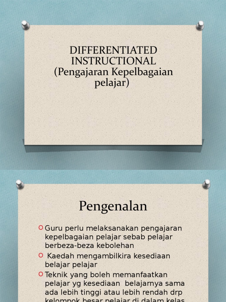 Differentiated Instructional Pengajaran Kepelbagaian Pelajar Pdf