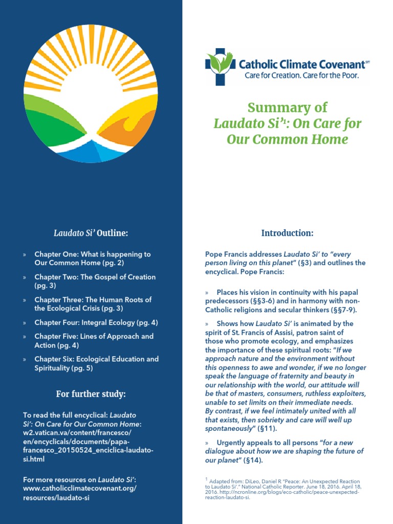 Summary of Laudato Si' Encyclical | PDF | Ecology | Natural Environment