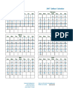 2017 Julian Calendar with Monthly and Weekly Views