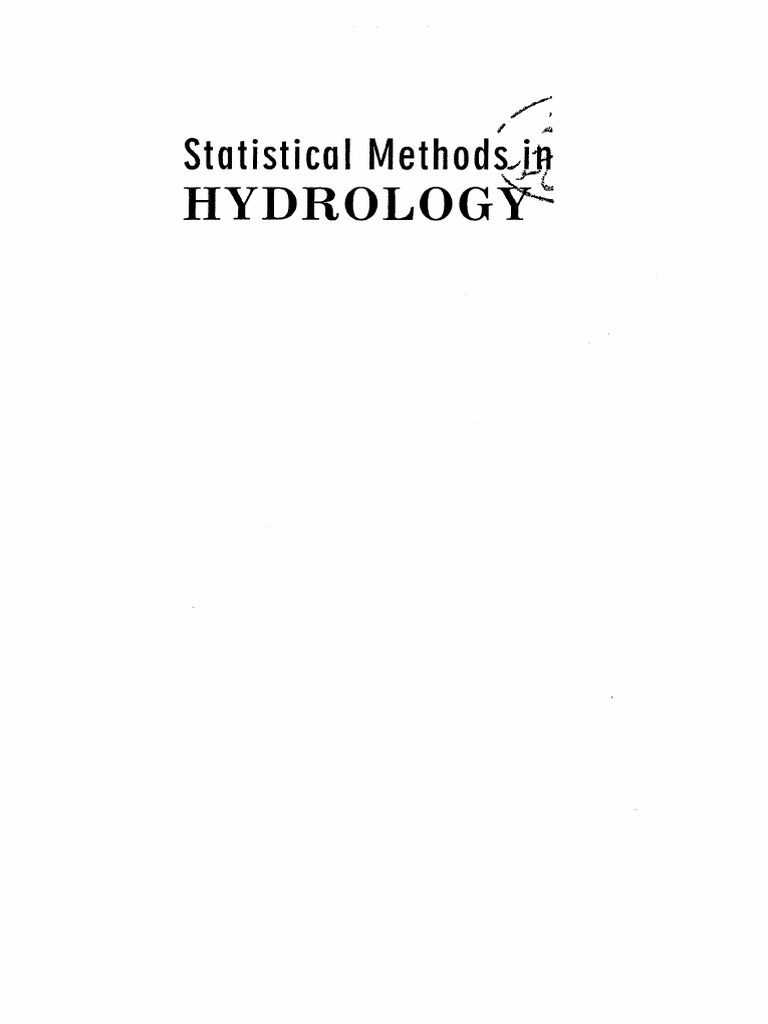 Statistical Methods in HYDROLOGY | PDF | Multicollinearity ...